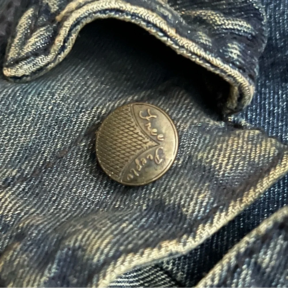 Free People Blue Knit Hooded Denim Jacket XS - Picture 5 of 8